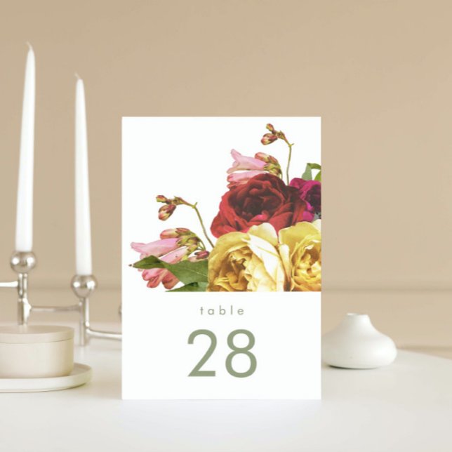 English Garden Vintage Roses Wedding Table Numbers (Creator Uploaded)