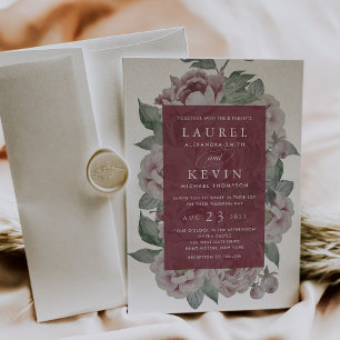English Garden Wedding Invitation   Marsala