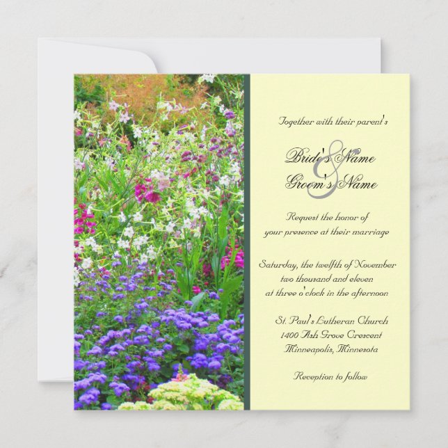 English Gardens Wedding Invitation (Front)