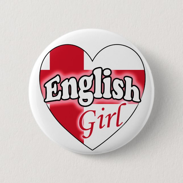 English Girl 2 Inch Round Button (Front)