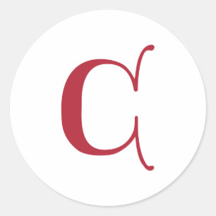 English Gothic Monogram letter C Classic Round Sticker