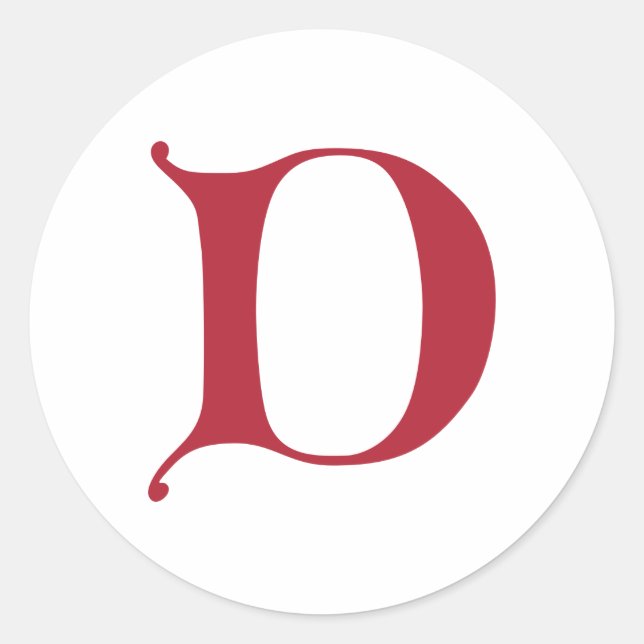 English Gothic Monogram letter D Classic Round Sticker (Front)