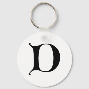 English Gothic Monogram letter D Keychain