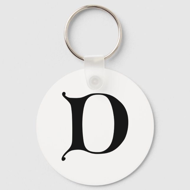 English Gothic Monogram letter D Keychain (Front)