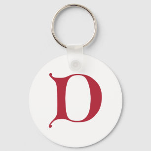 English Gothic Monogram letter D Keychain