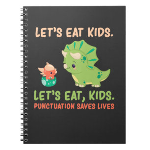 English Grammar Punctuation Humour Trex Dinosaur Notebook