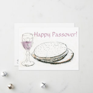 English Greeting Pesach Passover Flat Card