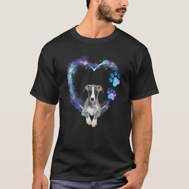 English Greyhound Dog in Heart T-Shirt (Front)
