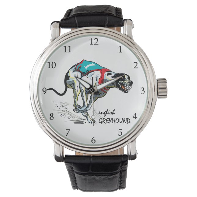 english greyhound race dog watch (Front)