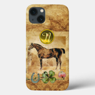 ENGLISH HORSE ,HORSESHOE AND SHAMROCK  MONOGRAM iPhone 13 CASE