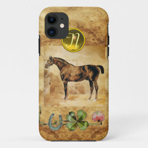 ENGLISH HORSE ,HORSESHOE AND SHAMROCK  MONOGRAM iPhone 11 CASE