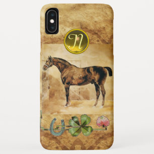 ENGLISH HORSE ,HORSESHOE AND SHAMROCK  MONOGRAM iPhone XS MAX CASE