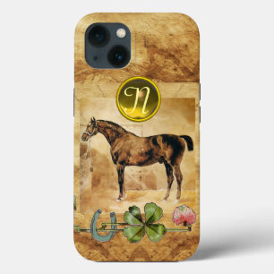 ENGLISH HORSE ,HORSESHOE AND SHAMROCK  MONOGRAM iPhone 13 CASE