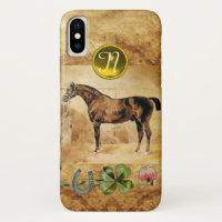 ENGLISH HORSE,HORSESHOE,CLOVER Monogram Parchment