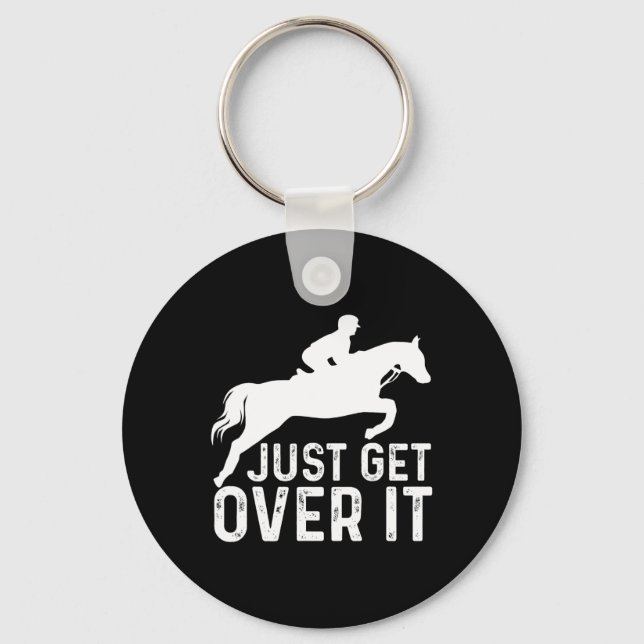 English Horse Riding Hunter Jumper Girl Horseback  Keychain (Front)
