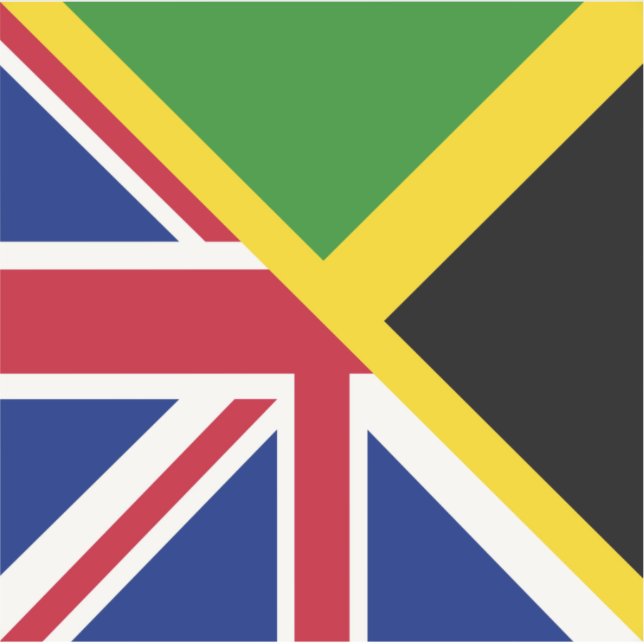 English Jamaican Flag | Half Jamaica England Flag (Front)