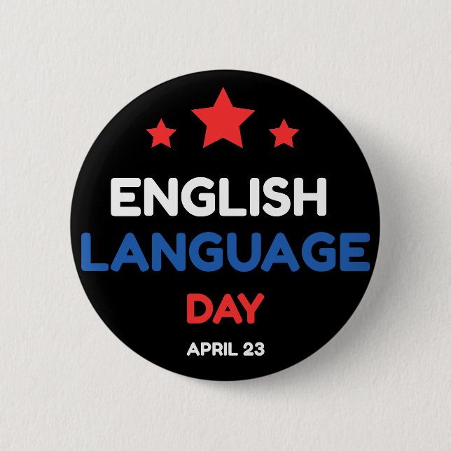 English Language Day 2 Inch Round Button (Front)