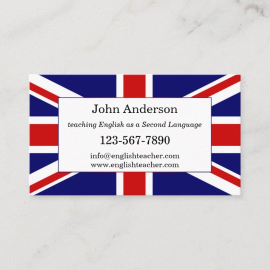 visit card for english teacher