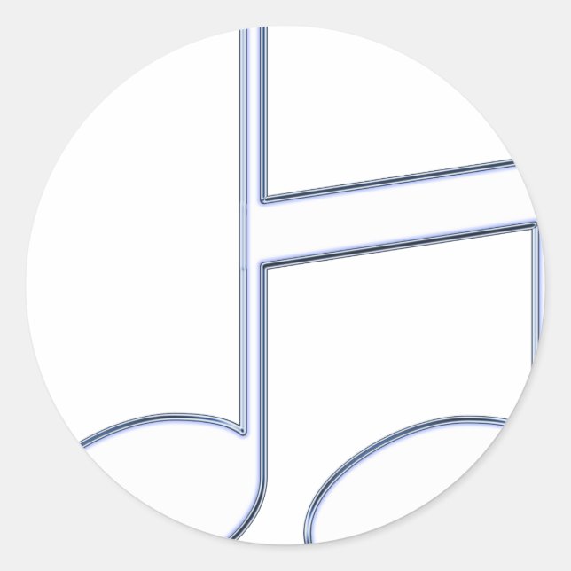 English Letter "H"  Created From Musical Notes Classic Round Sticker (Front)