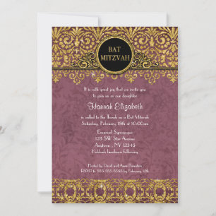 English Manor House Style Art Deco Nouveau Damask Invitation