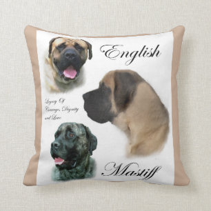 English Mastiff Art Throw Pillow