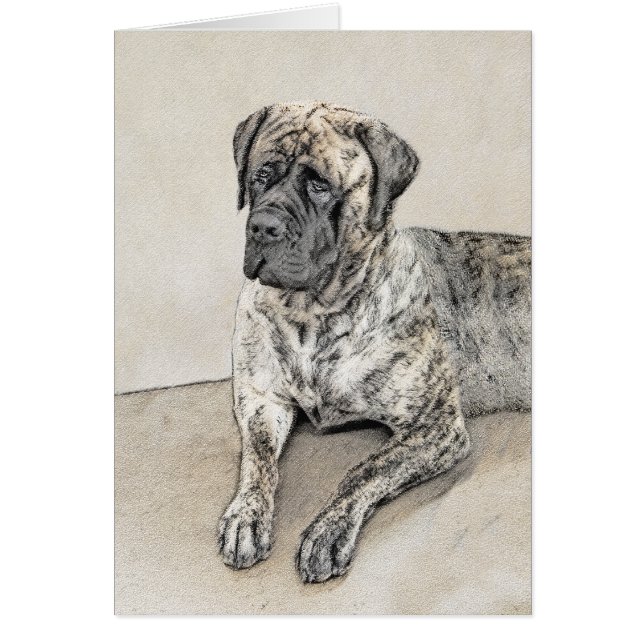 English Mastiff (Brindle) Painting - Dog Art (Front)
