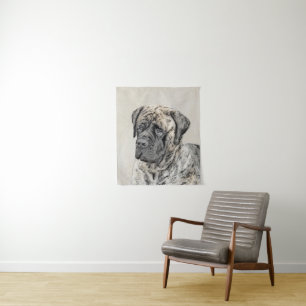 English Mastiff (Brindle) Painting - Dog Art Tapestry