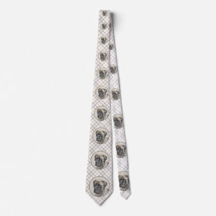 English Mastiff (Brindle) Painting - Dog Art Tie