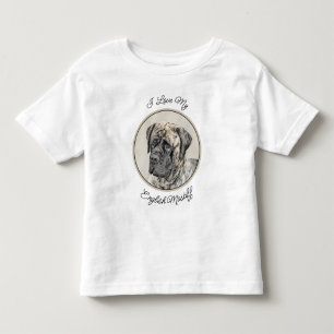 English Mastiff (Brindle) Painting - Dog Art Toddler T-shirt