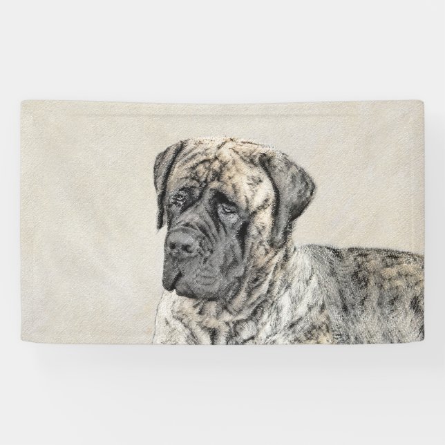 English Mastiff (Brindle) Painting - Original Dog Banner (Horizontal)
