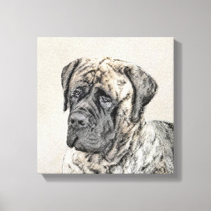 English Mastiff (Brindle) Painting - Original Dog Canvas Print