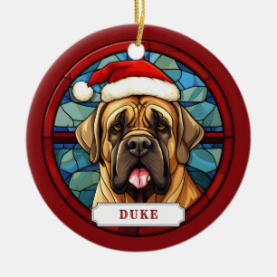 English Mastiff Ceramic Circle Ornament