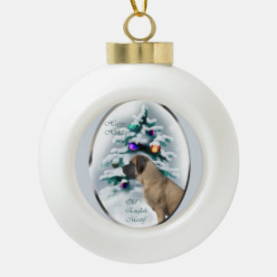 English Mastiff Christmas Ceramic Ball Christmas Ornament