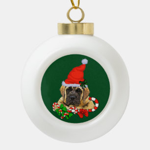 English Mastiff Christmas Ceramic Ball Christmas Ornament