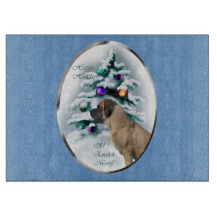 English Mastiff Christmas Cutting Board