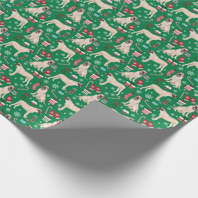 English Mastiff Christmas dog Wrapping Paper (Corner)