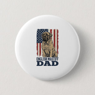 English Mastiff Dad Patriotic Vintage Dog Design_1 2 Inch Round Button