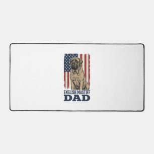 English Mastiff Dad Patriotic Vintage Dog Design_1 Desk Mat