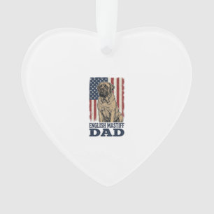 English Mastiff Dad Patriotic Vintage Dog Design_1 Ornament