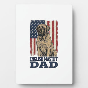 English Mastiff Dad Patriotic Vintage Dog Design_1 Plaque