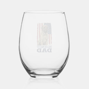 English Mastiff Dad Patriotic Vintage Dog Design_1 Stemless Wine Glass