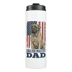 English Mastiff Dad Patriotic Vintage Dog Design_1 Thermal Tumbler
