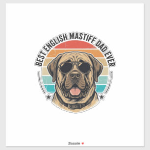 English Mastiff Dad Vintage Sunset Dog Vector Desi