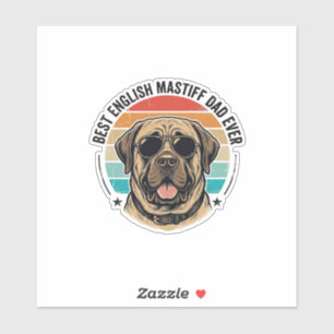 English Mastiff Dad Vintage Sunset Dog Vector Desi