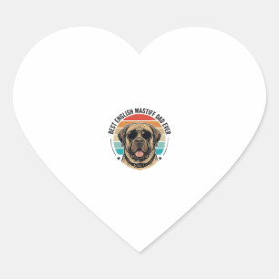 English Mastiff Dad Vintage Sunset Dog Vector Desi Heart Sticker