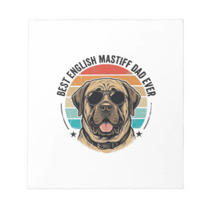 English Mastiff Dad Vintage Sunset Dog Vector Desi Notepad