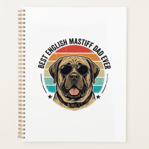 English Mastiff Dad Vintage Sunset Dog Vector Desi Planner