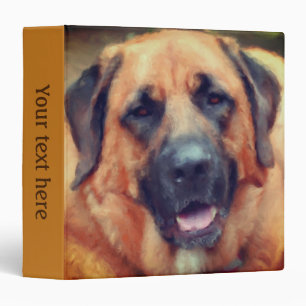 English Mastiff Dog Art Personalized Binder