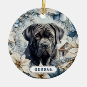 English Mastiff Dog Ceramic Circle Ornament