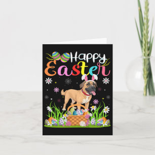 English Mastiff Dog Happy Easter Egg Hunt Bunny Ea Card